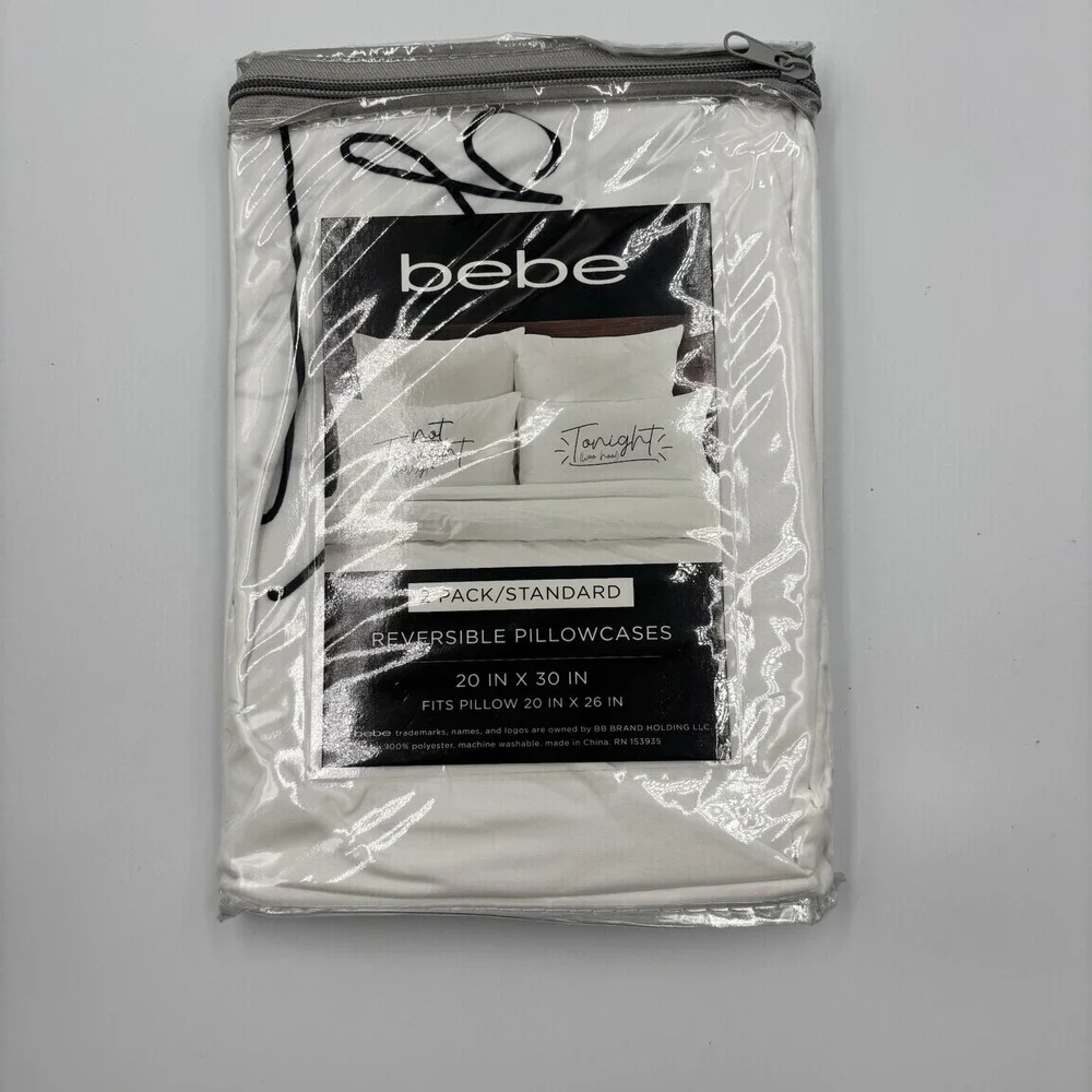 bebe Reversible Pillowcases Set of 2 Not‎ Tonight Tonight Woo Hoo